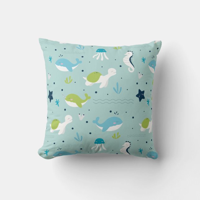 Coussin Pastel Ocean Beach Motif animal (Recto)