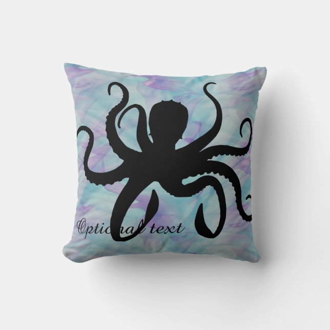 Coussin Pastel Ocean Octopus Silhouette Jeu d'oreiller (Recto)