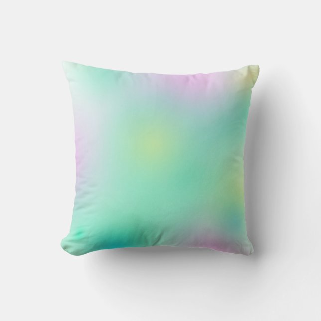 Coussin Pastel Pale Turquoise Rose Art Abstrait (Recto)