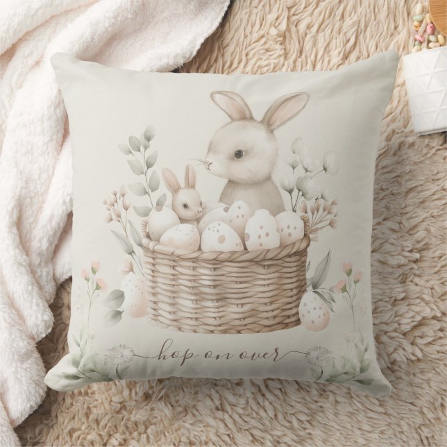 Coussin Pastel Pâques Brunch & Oeufs Chasse Bunny Panier O (Couverture)