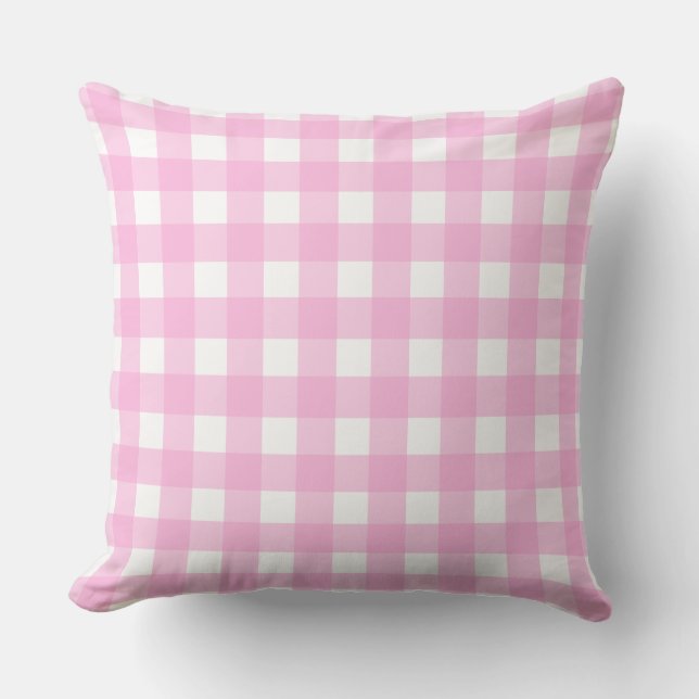 Coussin Pastel Pink En vichy Motif (Recto)