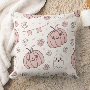 Coussin Pastel Pink Halloween Motif sans couture (2)