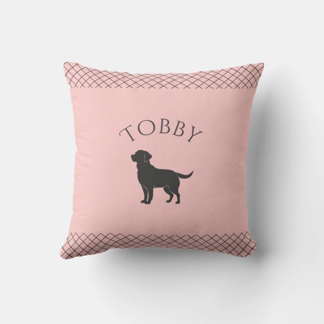 Coussin Pastel Pink Labrador Retriever Custom Matching (Verso)