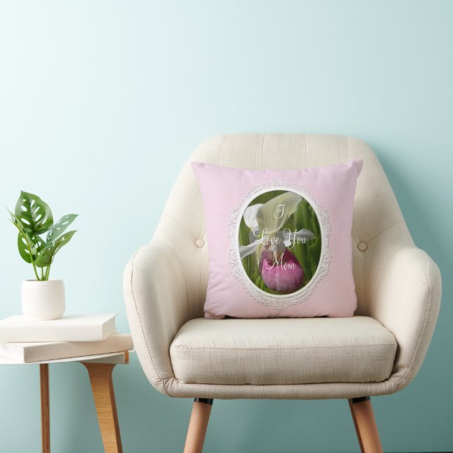 Coussin Pastel Pink Lady Slipper Jeu d'oreiller (Chaise)