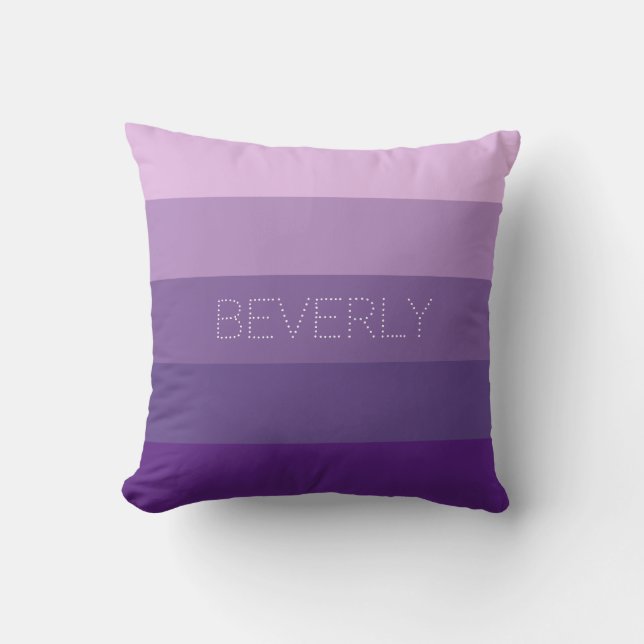 Coussin Pastel Purple Rose 5 couleurs Nom personnalisé (Recto)