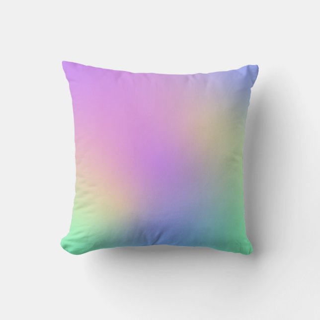 Coussin Pastel Rainbow Colors Abstrait Blur Gradient Ombre (Recto)