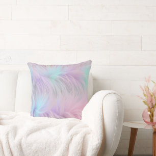 Coussin Pastel Rainbow Fur