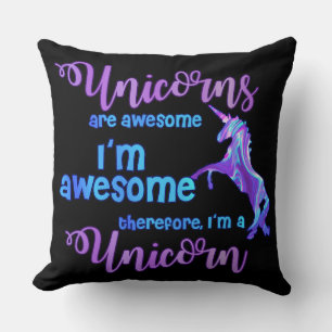 Coussin Pastel Rainbow Je suis une licorne