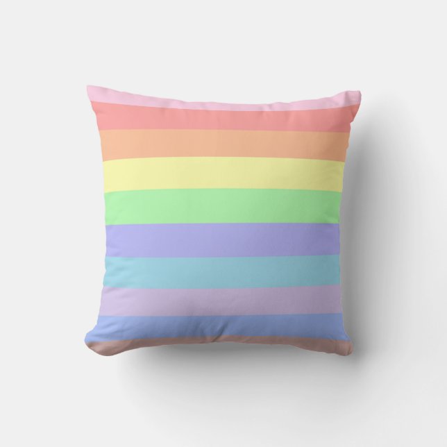 Coussin Pastel Rainbow Stripes (Recto)