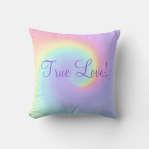 Coussin Pastel Rainbow Swirl Mariage lesbien