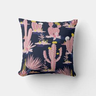 Coussin Pastel Seamless motif cactus vintages d'été