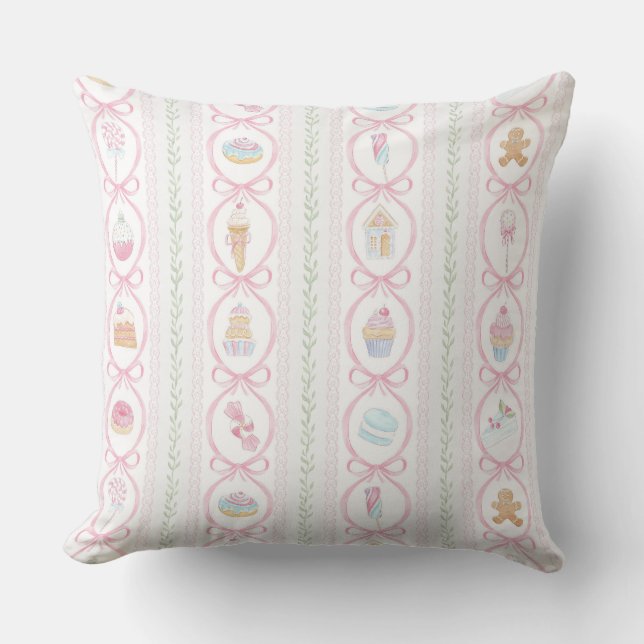 Coussin Pastel Sweet Holiday Treats Monogram Crest  (Recto)