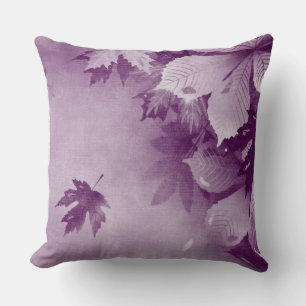 COUSSIN PASTEL TOMBE PURPLE FEUILLE