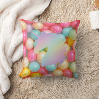 Coussin Pastel Unicorn Throw Pillow | Magical Rainbow Home