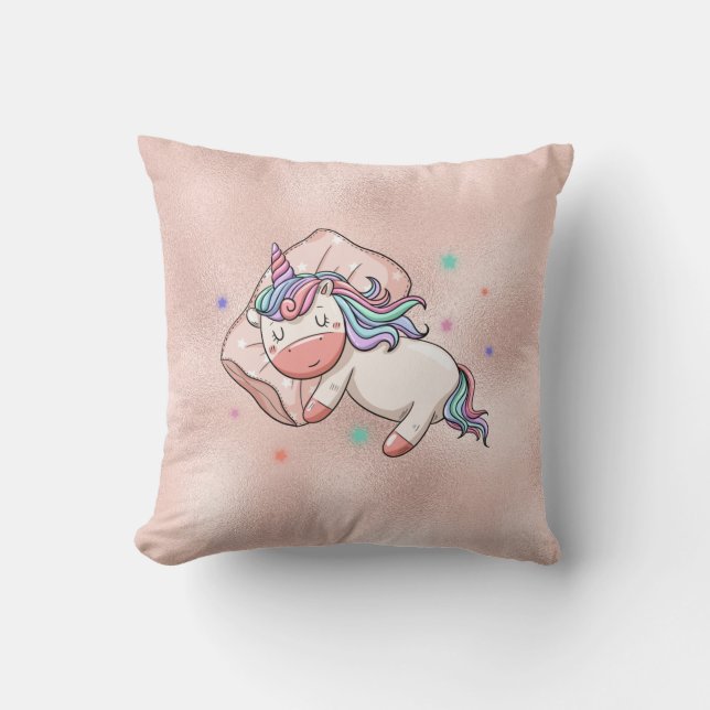 Coussin Pastel Unicorne avec retour (Recto)