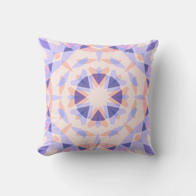 Coussin Pastel Violet Douce Pêche Rose Étoile Dopamine Déc (Recto)