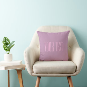 Coussin Pastel Violet & Rose Clair   Texte Moderne Éditabl