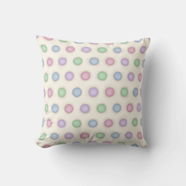 Coussin Pastels Colorés Pois en détresse (Recto)