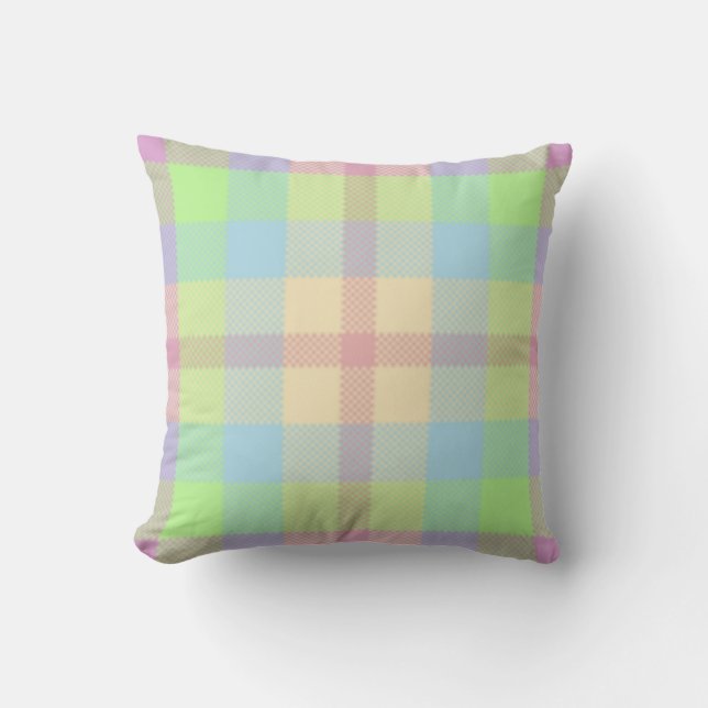 Coussin Pastels doux Tartan Cushion (Recto)