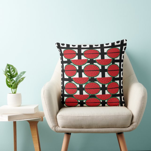 Coussin Pastèque Motif Géométrique De Fruit D'été (Chaise)
