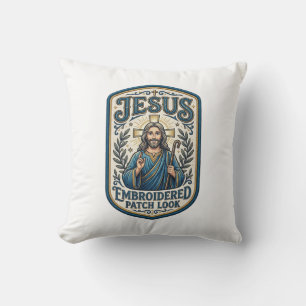 Coussin Patch brodé Jésus Regardez Patch brodé Jésus