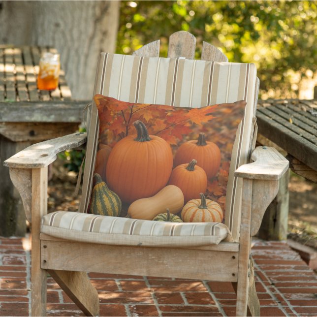 Coussin Patch de Citrouilles, Automne Cosy (Chaise)