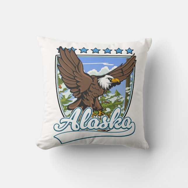 Coussin Patch de voyage en Alaska (Recto)