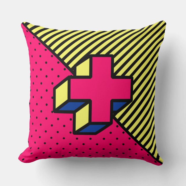 Coussin Patch Neo-Memphis - Signal Cross/Plus (Recto)
