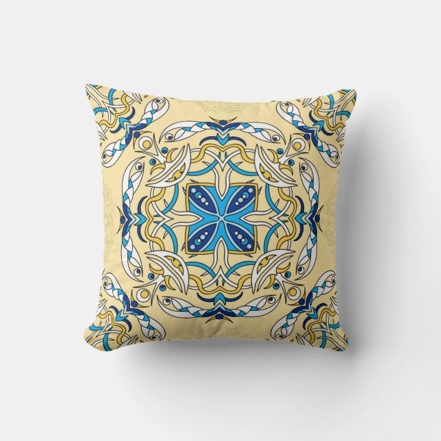 Coussin Patchwork Arabe Floral Texture Vintage (Recto)