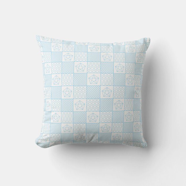 Coussin Patchwork bleu (Recto)