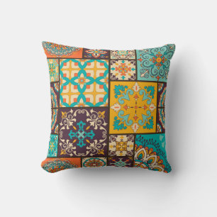 Coussin Patchwork coloré Tile islamique sans couture