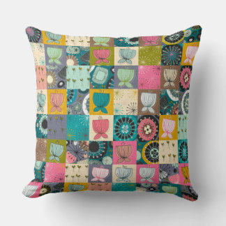 Coussin patchwork de fleurs