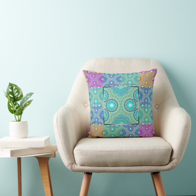 Coussin Patchwork de kaléidoscope - motif continu 1 (Chaise)