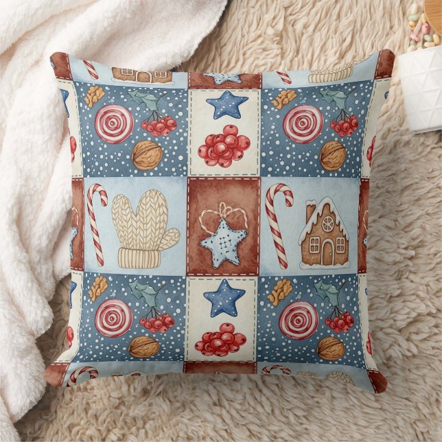 Coussin Patchwork de Noël Cozy Winter (Couverture)