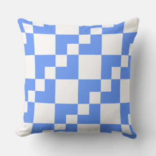 Coussin Patchwork Domino - Bébé bleu et blanc