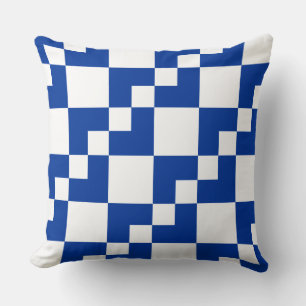 Coussin Patchwork Domino - Marine bleu et blanc