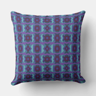 Coussin Patchwork en bloc de couleur psychédélique Turquoi