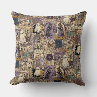 Coussin Patchwork ensorcelant en violet et bleu Fantôme ef