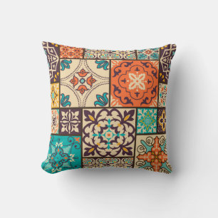 Coussin Patchwork islamique coloré : Carrelage Vintage.