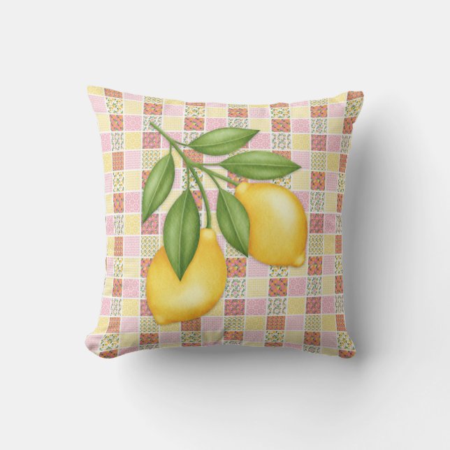 Coussin Patchwork Lemon (Recto)