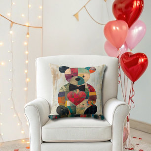 Coussin Patchwork Ours en peluche