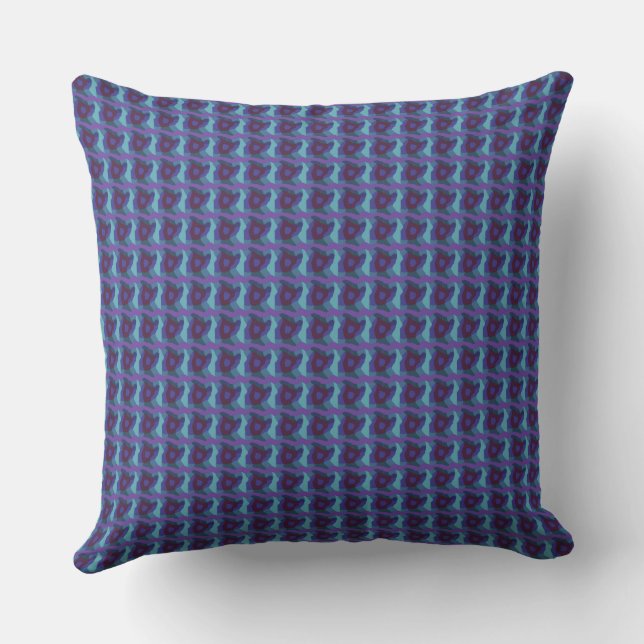 Coussin Patchwork psychédélique Turquoise Purple Eggplant  (Verso)