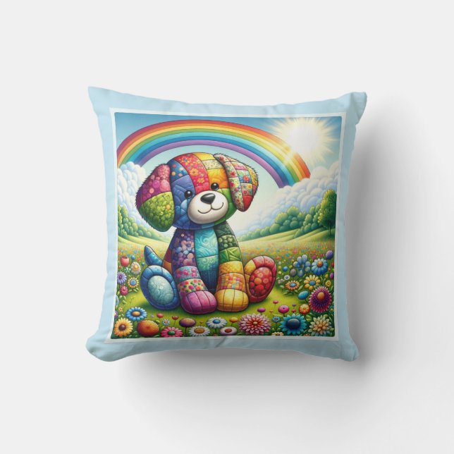 Coussin Patchwork Pup Paradise (Recto)