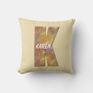 Coussin Patchwork Quilt Style Country Lettre K Monogramme
