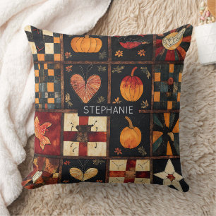 Coussin Patchwork rustique   Art populaire Motif de courte