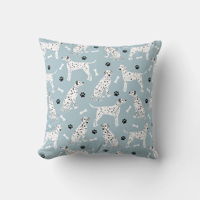 Coussin Pâtes et os dalmates lancent l'oreiller (Recto)