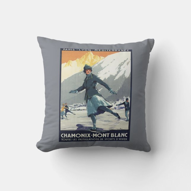 Coussin Patinage de glace - affiche olympique de promo de (Recto)