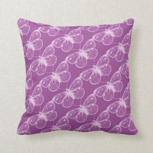 Coussin Patine pourpre : Papillons et libellules