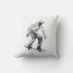 Coussin Patineur Abstrait en mouvement