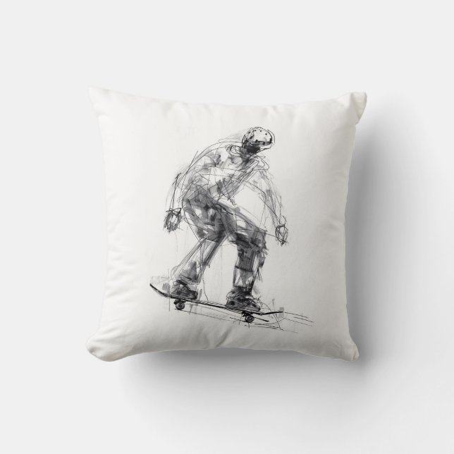 Coussin Patineur Abstrait en mouvement (Recto)